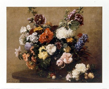 Still Life of Flowers by Henri Fantin-Latour | 18 3/4 x 22 3/4 Art 