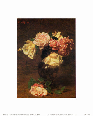 Roses Blanches et Roses by Henri Fantin-Latour | 7 x 5 Fine Art Print