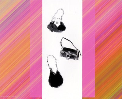 Trois Sacs a Main avec Raies Wall Art | 8 x 10 Fine Art Print
