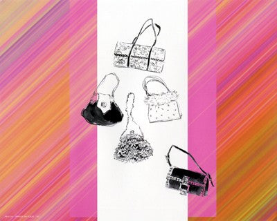 Cinq Sacs a Main avec Raies Wall Art | 8 x 10 Fine Art Print