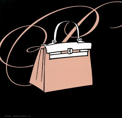 Script with Purse in Soft Rose Wall Art | 6 x 6 Fine Art Print