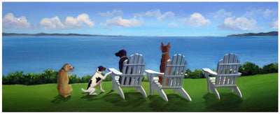 Pups with a View by Carol Saxe | 8 1/2 x 20 1/2 Fine Art Print