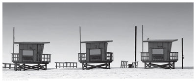 Lifeguard Shacks, Venice Beach Wall Art | 8 1/2 x 20 1/2 Fine Art Print