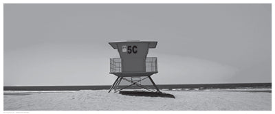 Lone Lifeguard Shack Wall Art | 8 1/2 x 20 1/2 Fine Art Print