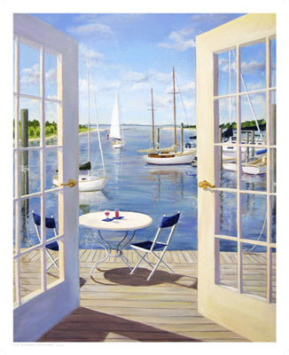 Table on the Harbor by Carol Saxe | 21 x 17 Fine Art Print