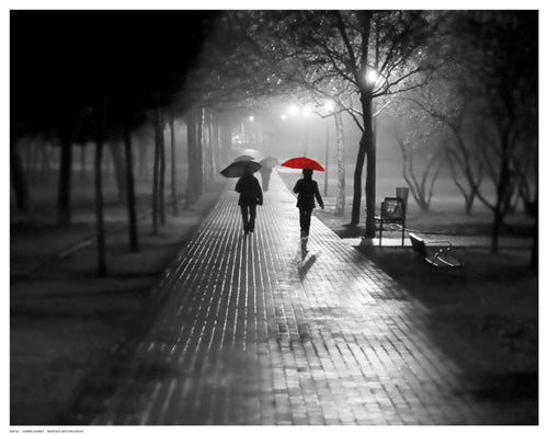 Framed Art Umbrella Walk 11 1/2 x 14 1/2