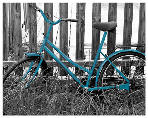 Framed Art Teal Bike I 11 1/2 x 14 1/2