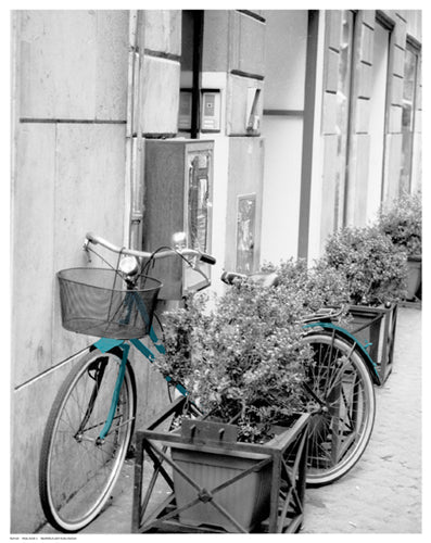 Framed Art Teal Bike II 14 1/2 x 11 1/2