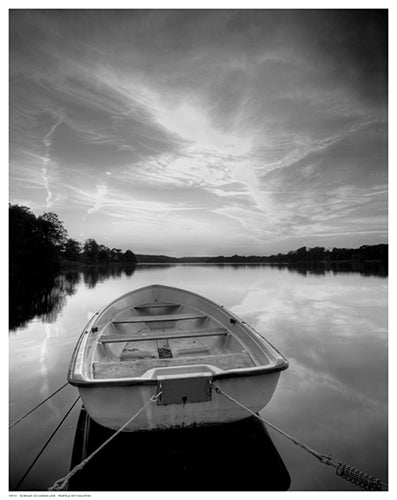 Rowboat on Summer Lake Wall Art | 14 1/2 x 11 1/2 Fine Art Print