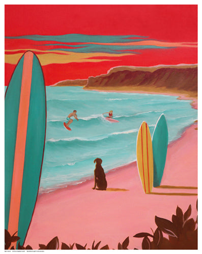 Framed Art Ditch Plains Surf by Carol Saxe | 14 ½ x 11 ½