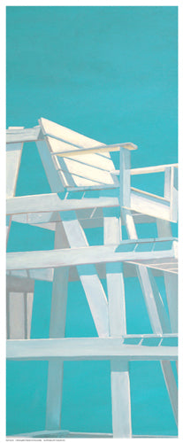 Life Guard Stand (turquoise) by Carol Saxe | 20 ½ x 8 ½ Fine Art Print