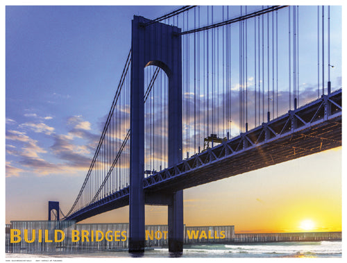 Build Bridges Not Walls Wall Art | 12 ½ x 16 ½ Fine Art Print