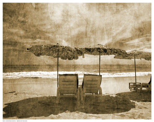 Vintage Beach Seating Wall Art | 11 1/2 x 14 1/2 Fine Art Print