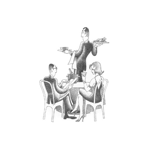 Dining Out by Roger Vilar | 11 x 11 Fine Art Print