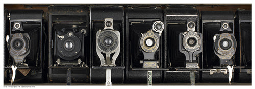Vintage Camera Row Wall Art | 6 ½ x 18 ½ Fine Art Print