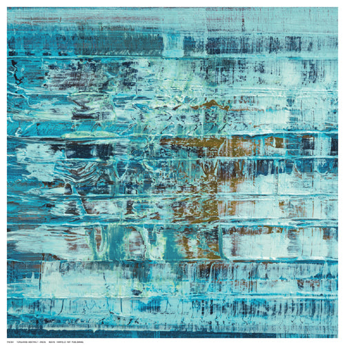 Framed Art Turquiose Abstract by C. Tice | 12 ½ x 12 ½