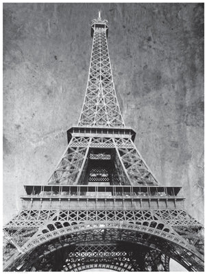 Eiffel Tower Retro Wall Art | 24 1/2 x 18 1/2 Fine Art Print