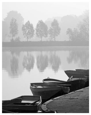 Rowboats on Shore Wall Art | 14 1/2 x 11 1/2 Fine Art Print