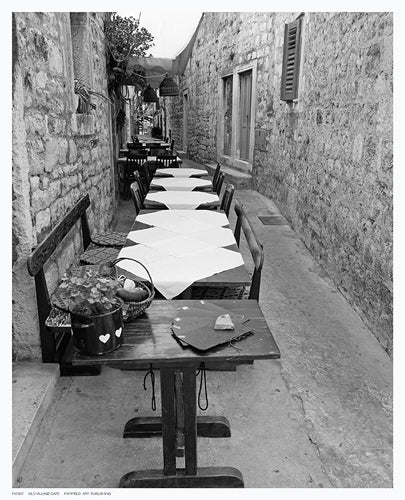 Old Village Cafe Wall Art | 10 ½ x 8 ½ Fine Art Print