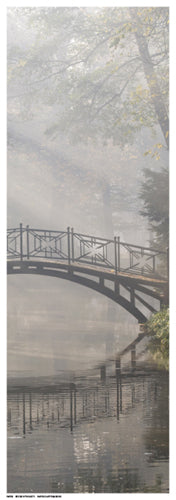 Framed Art Bridge in the Mist II 18 ½ x 6 ½