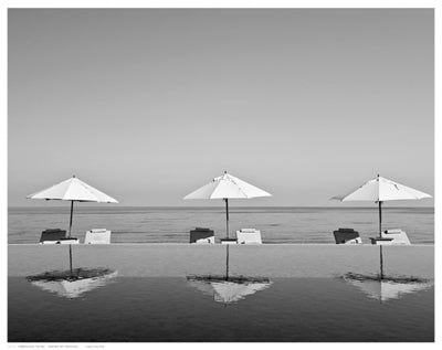 Umbrellas by the Sea Wall Art | 11 1/2 x 14 1/2 Fine Art Print