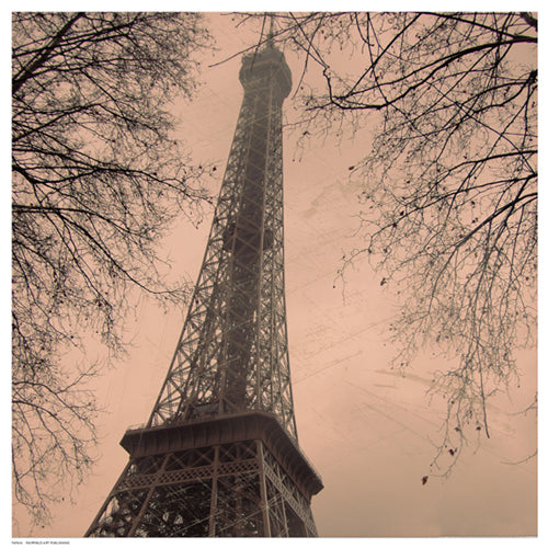 Framed Art Eiffel in Warm Sky 14 ½ x 11 ½