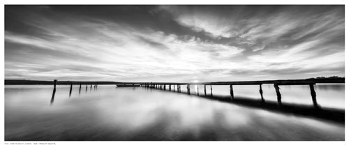 Framed Art Sunset at Long Pier by Ivanova | 8 ½ x 20 ½