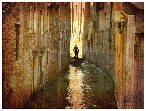 Framed Art Vintage Gondolier by K. Nielsen | 12 ½ x 16 ½