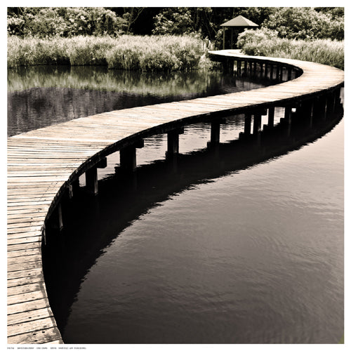 Framed Art Water Walkway by Eric Chan | 12 ½ x 12 ½
