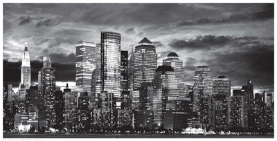 Manhattan Night Light I Wall Art | 12 1/2 x 24 1/2 Fine Art Print