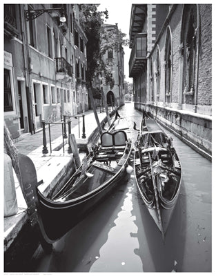 Framed Art Gondola Pair, Venice 18 1/2 x 14 1/2