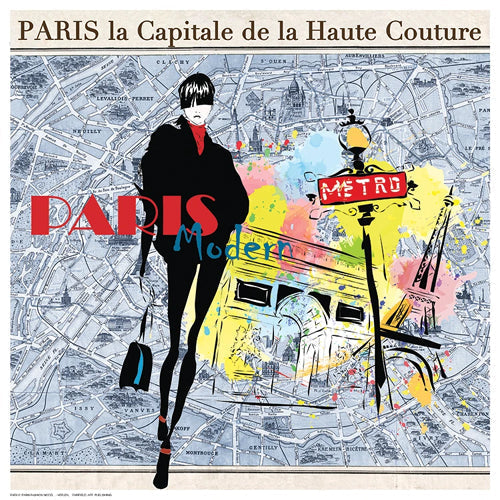 Framed Art Paris Fashion Model by Verlen | 12 ½ x 12 ½