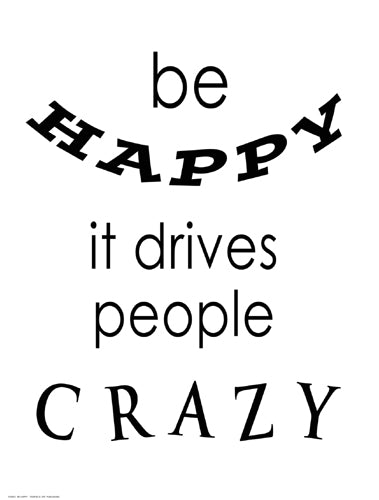 Be Happy Wall Art | 16 ½ x 12 ½ Fine Art Print