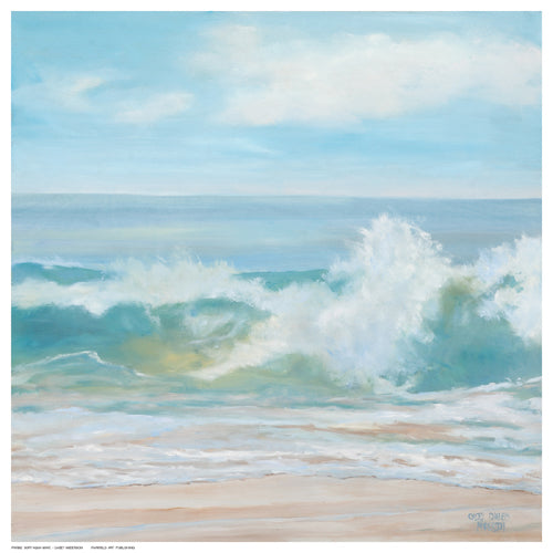 Framed Art Soft Aqua Wave by Casey Anderson | 12 ½ x 12 ½