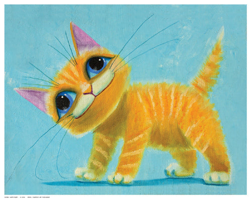 Framed Art Happy Tabby by K. Leov | 11 ½ x 14 ½
