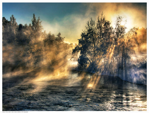 Framed Art Foggy River 12 ½ x 16 ½