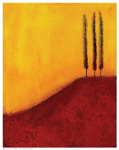 Framed Art Trees on a Hill by V. Giordano | 14 ½ x 11 ½