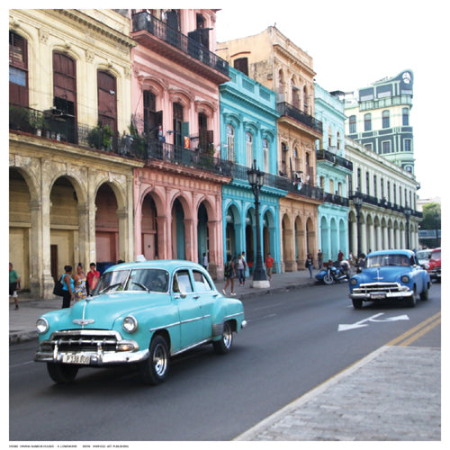 Framed Art Havana Rainbow Houses by K. Lowenkron | 12 ½ x 12 ½