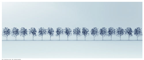 Tree Line in Blue Wall Art | 8 ½ x 20 ½ Fine Art Print