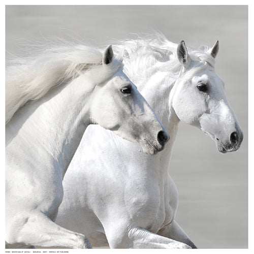 Framed Art Winter Gallop (Detail) by V. Makarova | 12 ½ x 12 ½