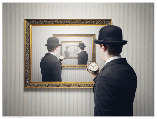 Framed Art Time Concept 12 ½ x 16 ½