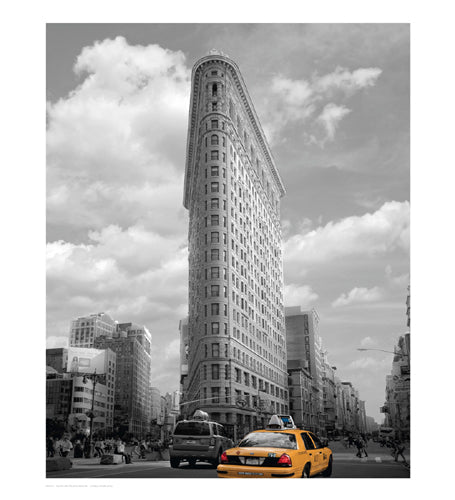 Framed Art Yellow Cabs at Flatiron Building by Igor Maloratsky