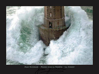 Framed Art Phares dans la Tempete - La Jument by Jean Guichard