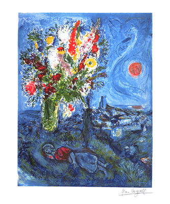 Framed Art La Dormeuse aux Fleurs by Marc Chagall | 24 x 18