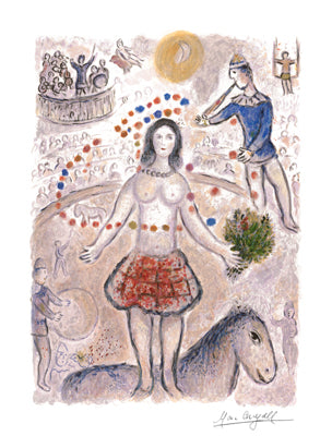 Danseuse au Flutiste by Marc Chagall | 24 x 18 Fine Art Print