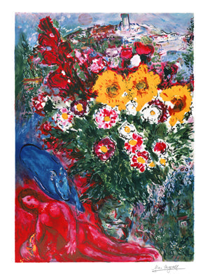 Framed Art Le Soucis by Marc Chagall | 24 x 18