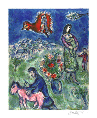 Sur la Route du Village by Marc Chagall | 24 x 18 Fine Art Print
