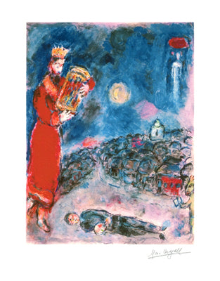 Framed Art King David and the Artist by Marc Chagall | 24 x 18 3/4