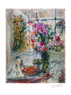 Framed Art Still Life with Flowers by Marc Chagall | 24 x 18