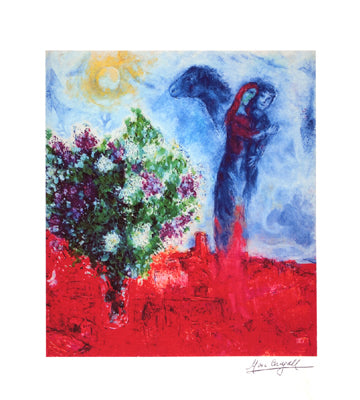 Village Over St. Tropez by Marc Chagall | 24 x 18 Fine Art Print